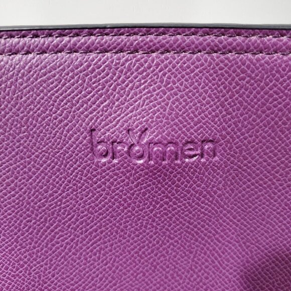 BROMEN Purse Large Bucket Bag Hobo Vegan Leather Handbag Purple Colored Strap - Picture 16 of 16